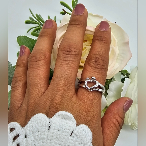 ♥️ MAMA'S LOVE STERLING SILVER RING - Picture 2 of 4